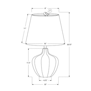 I 9733 - Luminaire, 21"H, Lampe De Table, Résine Créme, Abat-jour Ivoire / Crème, Transitionnel - Simple Boutique