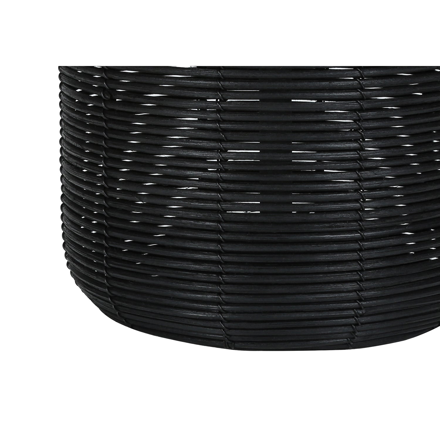 I 9734 - Luminaire, 23"H, Lampe De Table, Rotin Noir, Abat-jour Ivoire / Crème, Moderne - Simple Boutique