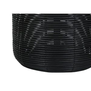 I 9734 - Luminaire, 23"H, Lampe De Table, Rotin Noir, Abat-jour Ivoire / Crème, Moderne - Simple Boutique