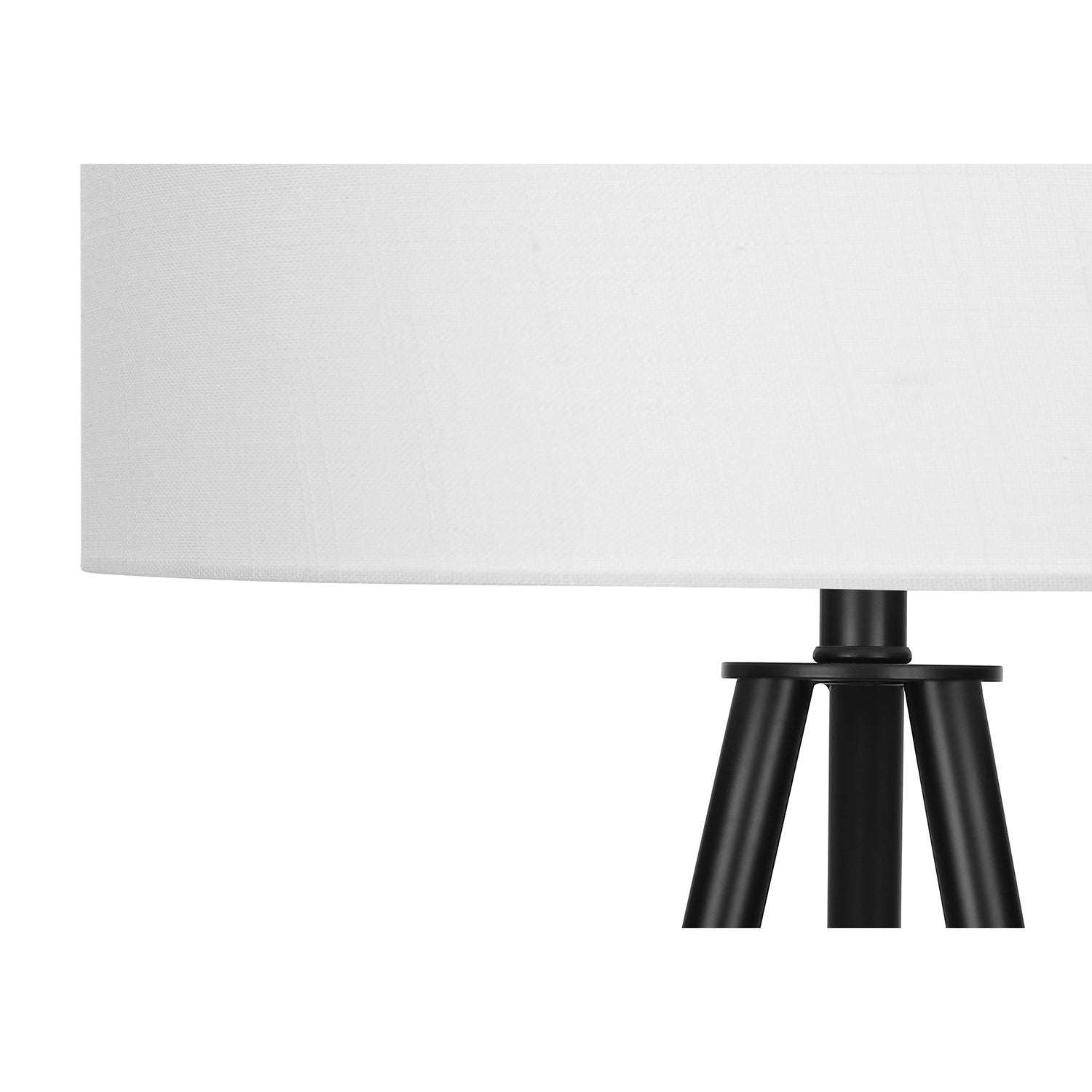 I 9735 - Luminaire, 63"H, Métal Noir, Abat-jour Ivoire / Crème, Contemporain - Simple Boutique
