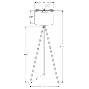 I 9735 - Luminaire, 63"H, Métal Noir, Abat-jour Ivoire / Crème, Contemporain - Simple Boutique