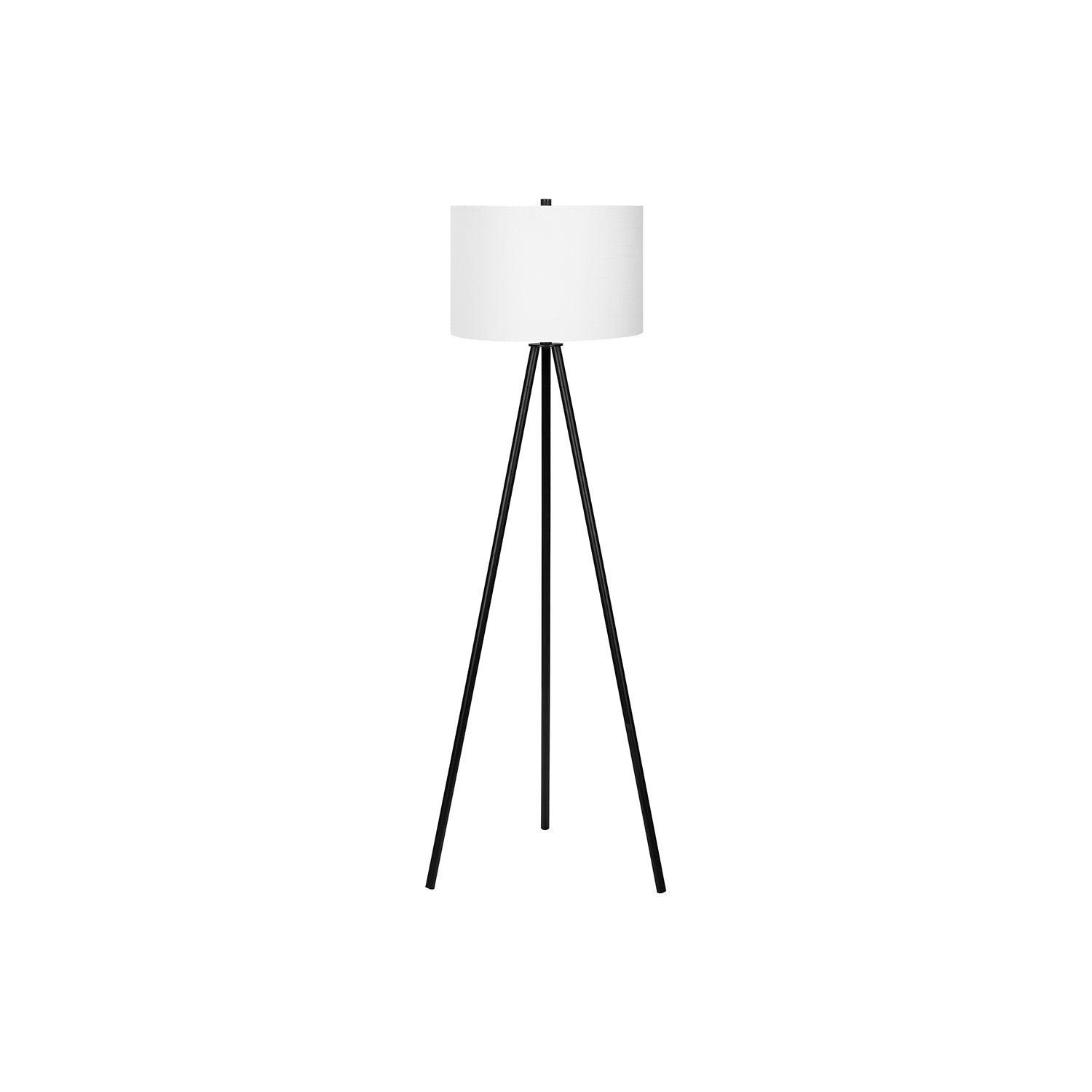 I 9735 - Luminaire, 63"H, Métal Noir, Abat-jour Ivoire / Crème, Contemporain - Simple Boutique