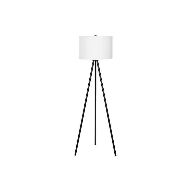 I 9735 - Luminaire, 63"H, Métal Noir, Abat-jour Ivoire / Crème, Contemporain - Simple Boutique