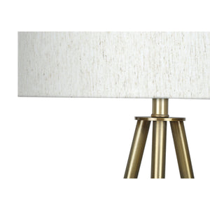 I 9736 - Luminaire, 63"H, Laiton, Abat-jour Ivoire / Crème, Contemporain - Simple Boutique