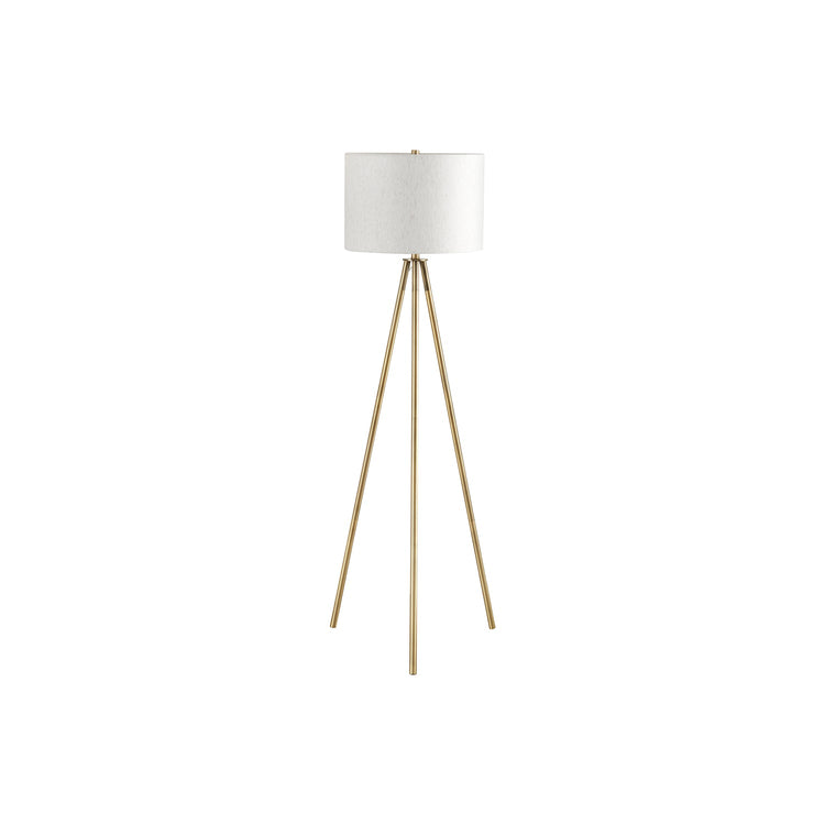 I 9736 - Luminaire, 63"H, Laiton, Abat-jour Ivoire / Crème, Contemporain - Simple Boutique