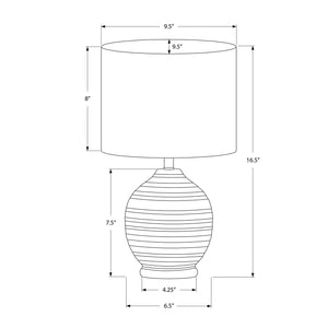 I 9739 - Luminaire, 17"H, Lampe De Table, Céramique Noire, Teinte Ivoire / Crème, Transitionnel - Simple Boutique