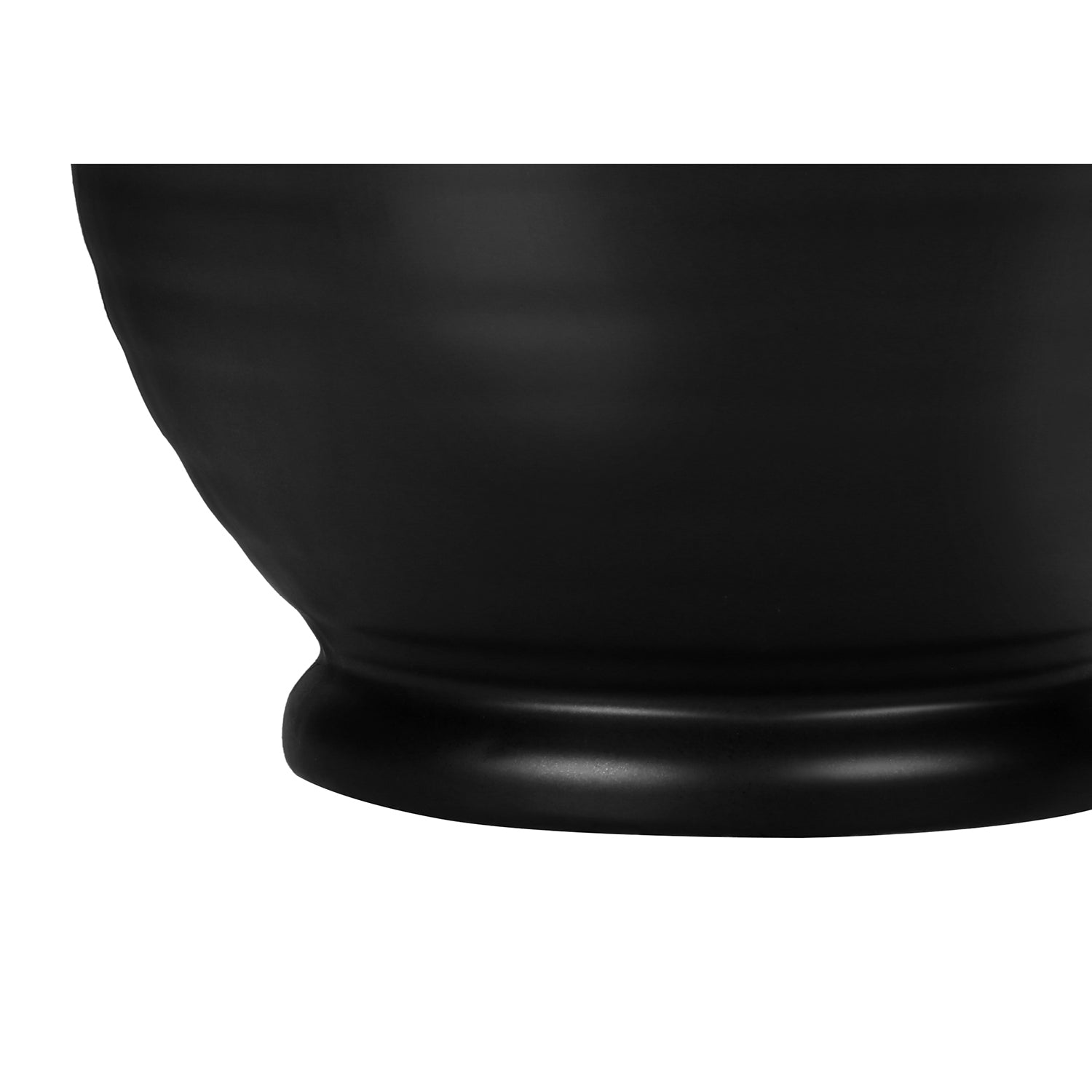 I 9739 - Luminaire, 17"H, Lampe De Table, Céramique Noire, Teinte Ivoire / Crème, Transitionnel - Simple Boutique