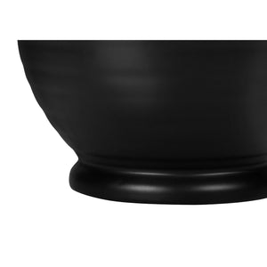 I 9739 - Luminaire, 17"H, Lampe De Table, Céramique Noire, Teinte Ivoire / Crème, Transitionnel - Simple Boutique