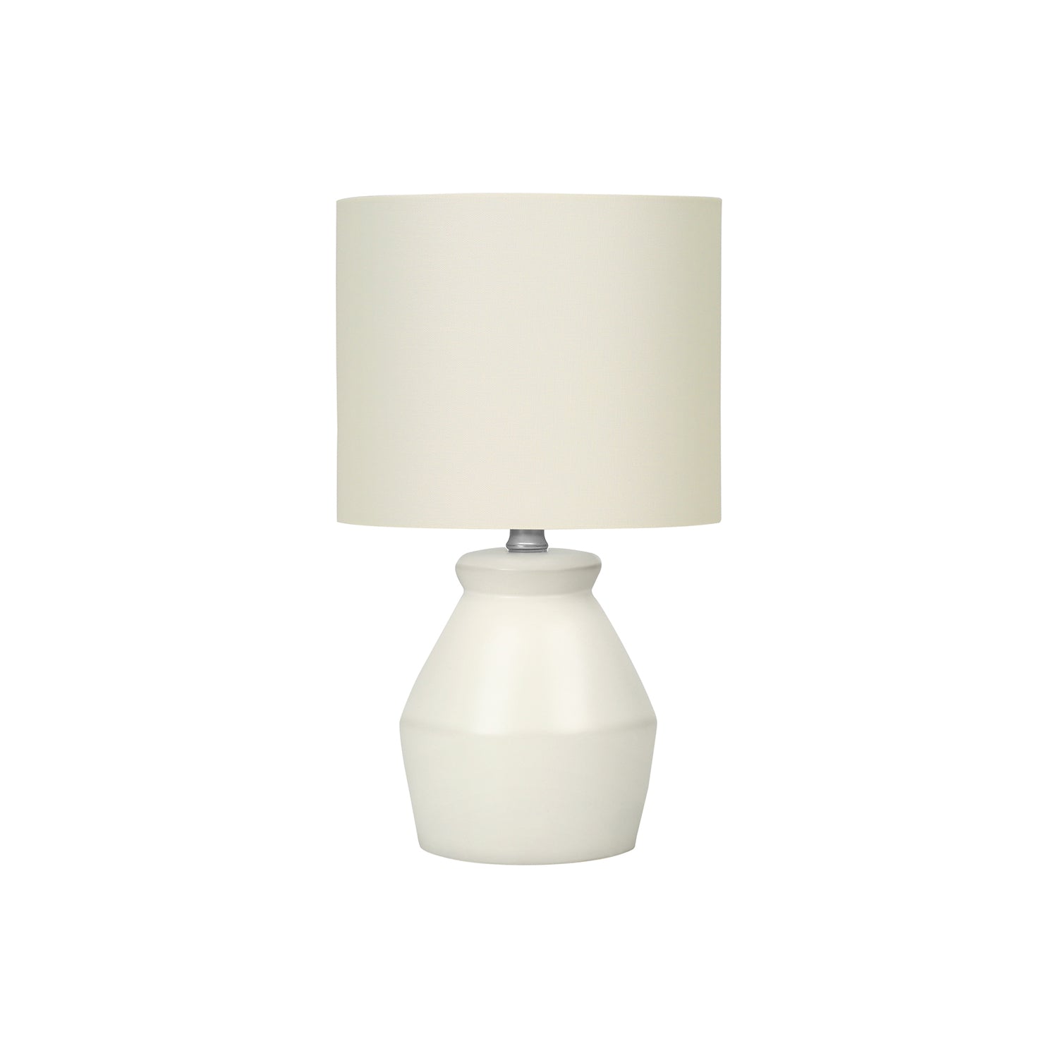 I 9740 - Luminaire, 17"H, Lampe De Table, Céramique Crème, Abat-jour Ivoire / Crème, Moderne - Simple Boutique