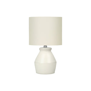 I 9740 - Luminaire, 17"H, Lampe De Table, Céramique Crème, Abat-jour Ivoire / Crème, Moderne - Simple Boutique