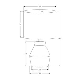 I 9740 - Luminaire, 17"H, Lampe De Table, Céramique Crème, Abat-jour Ivoire / Crème, Moderne - Simple Boutique