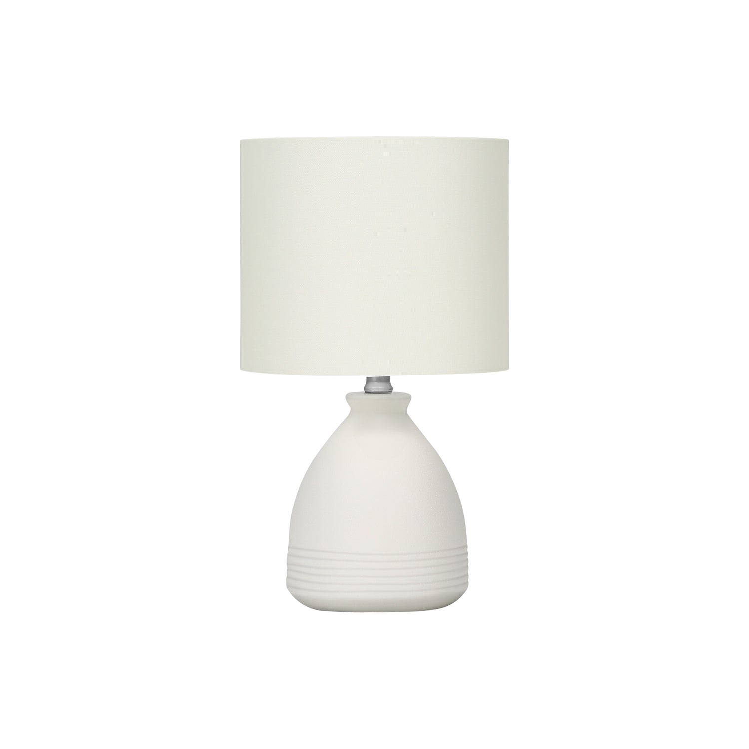 I 9741 - Luminaire, 17"H, Lampe De Table, Céramique Crème, Abat-jour Ivoire / Crème, Moderne - Simple Boutique