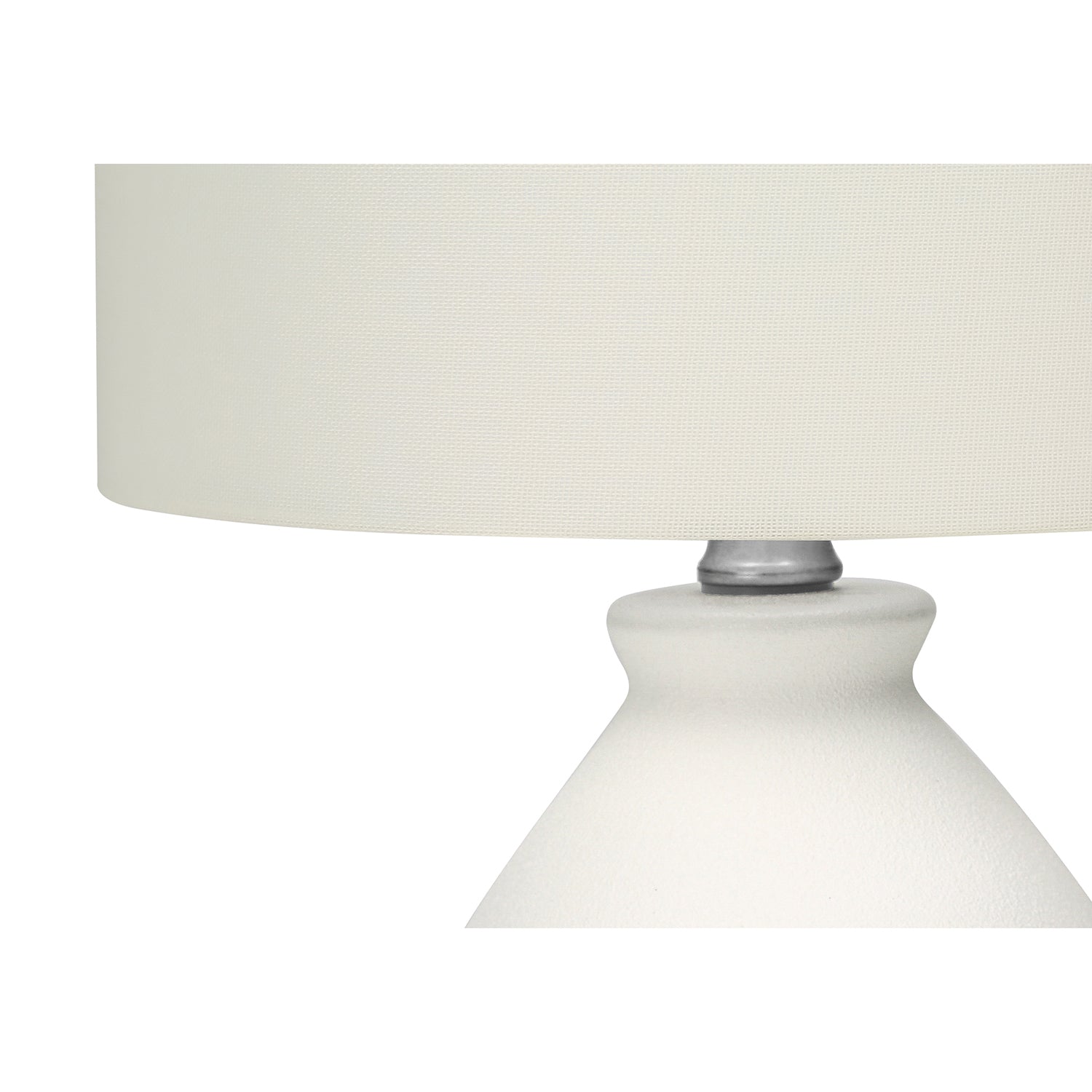 I 9741 - Luminaire, 17"H, Lampe De Table, Céramique Crème, Abat-jour Ivoire / Crème, Moderne - Simple Boutique