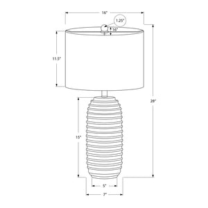 I 9742 - Luminaire, 28"H, Lampe De Table, Résine Créme, Abat-jour Ivoire / Crème, Transitionnel - Simple Boutique