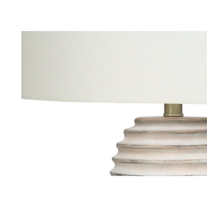 I 9742 - Luminaire, 28"H, Lampe De Table, Résine Créme, Abat-jour Ivoire / Crème, Transitionnel - Simple Boutique