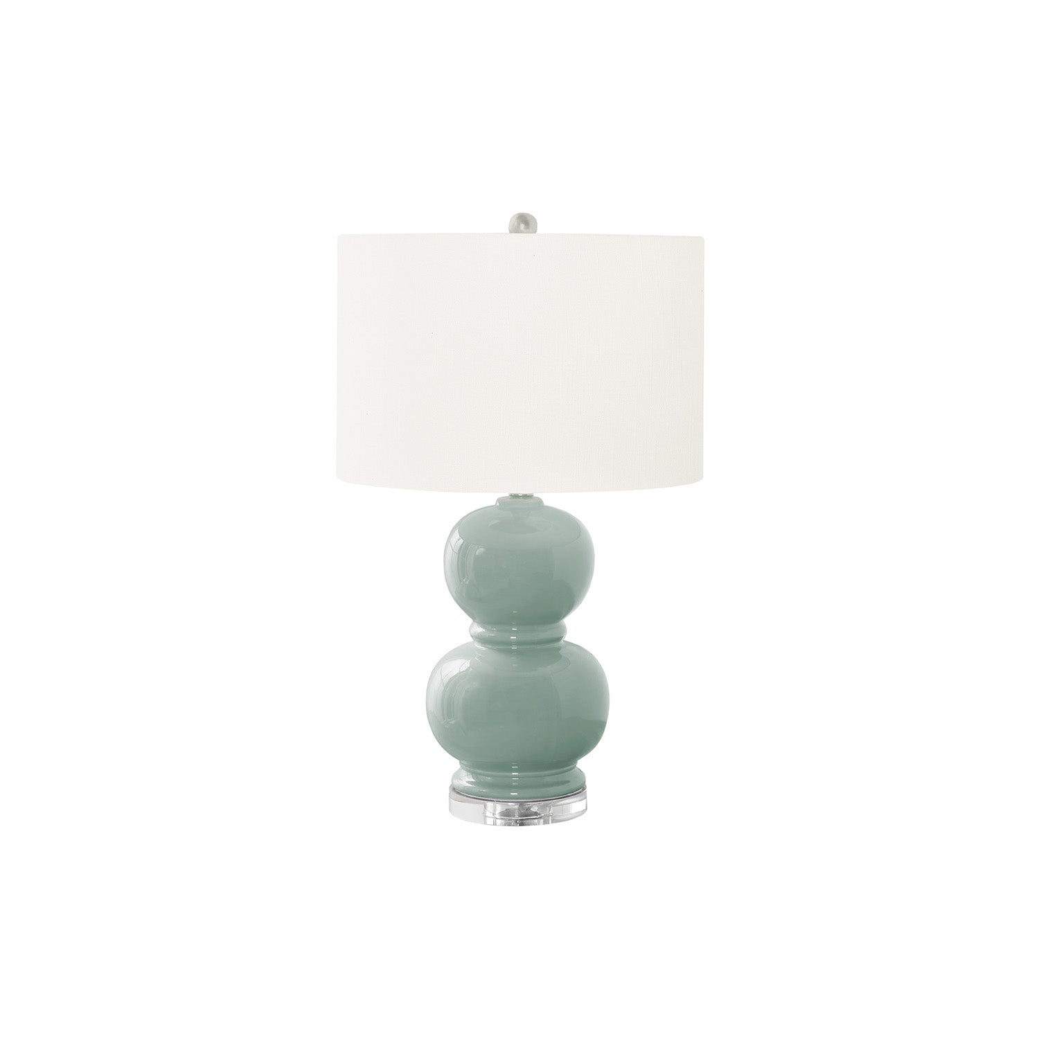 I 9743 - Luminaire, 25"H, Céramique Bleue, Abat-jour Ivoire / Crème, Contemporain - Simple Boutique