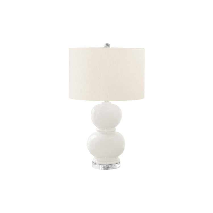 I 9744 - Luminaire, 25"H, Crème Céramique, Abat-jour Ivoire / Crème, Contemporain - Simple Boutique
