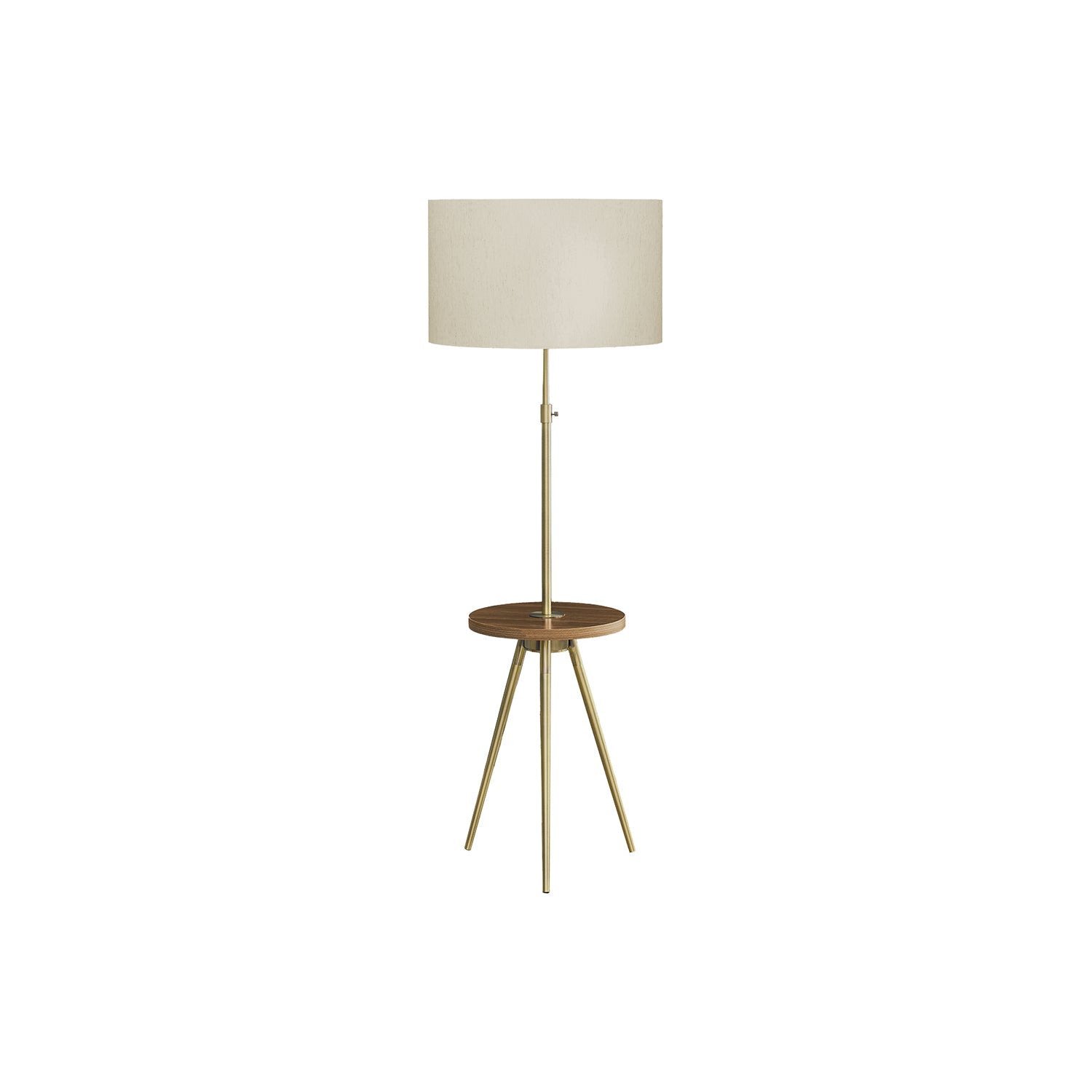 I 9746 - Luminaire, Lampadaire, 63"H, Métal D'or, Abat-jour Ivoire / Crème, Contemporain - Simple Boutique