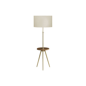 I 9746 - Luminaire, Lampadaire, 63"H, Métal D'or, Abat-jour Ivoire / Crème, Contemporain - Simple Boutique