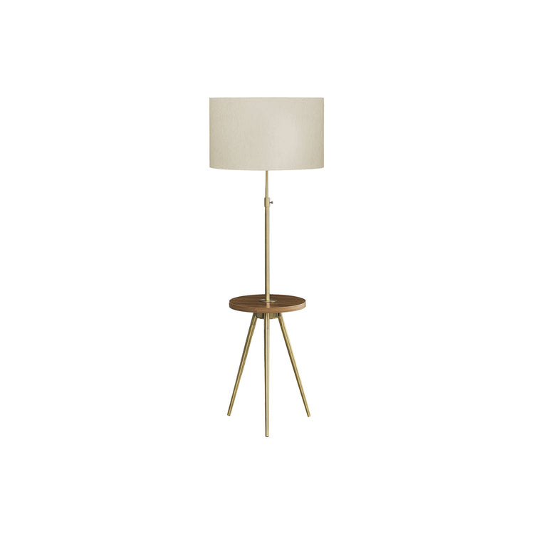 I 9746 - Luminaire, Lampadaire, 63"H, Métal D'or, Abat-jour Ivoire / Crème, Contemporain - Simple Boutique