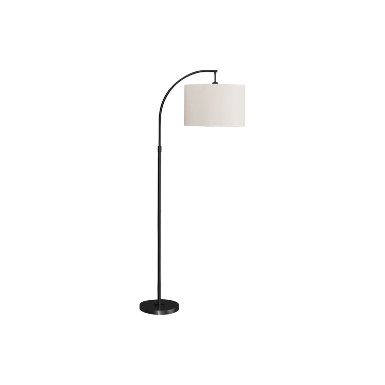 I 9749 - Luminaire, 65"H, Lampadaire, Métal Noir, Abat-jour Ivoire / Crème, Contemporain - Simple Boutique