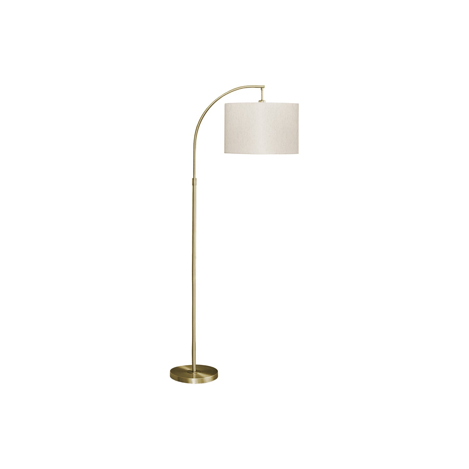 I 9750 - Luminaire, 65"H, Lampadaire, Métal En Laiton, Abat-jour Ivoire / Crème, Contemporain - Simple Boutique