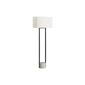 I 9752 - Luminaire, 62"H, Lampadaire, Métal Noir, Abat-jour Ivoire / Crème, Contemporain - Simple Boutique