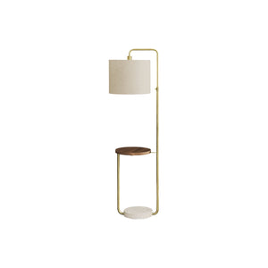 I 9754 - Luminaire, 67"H, Lampadaire, Port Usb Inclus, Métal En Laiton, Abat-jour Beige, Contemporain - Simple Boutique
