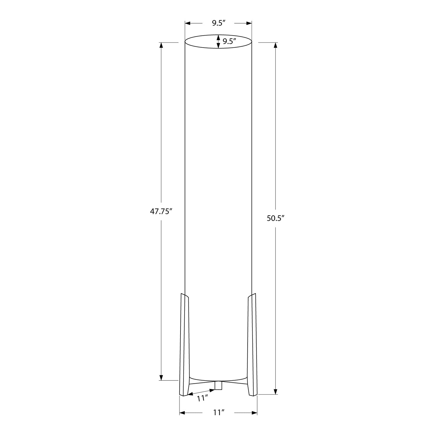 I 9755 - Luminaire, Lampadaire, 50" H, Abat-jour Ivoire / Crème, Contemporain - Simple Boutique