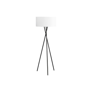 I 9756 - Luminaire, 62"H, Lampadaire, Métal Noir, Abat-jour Ivoire / Crème, Contemporain - Simple Boutique