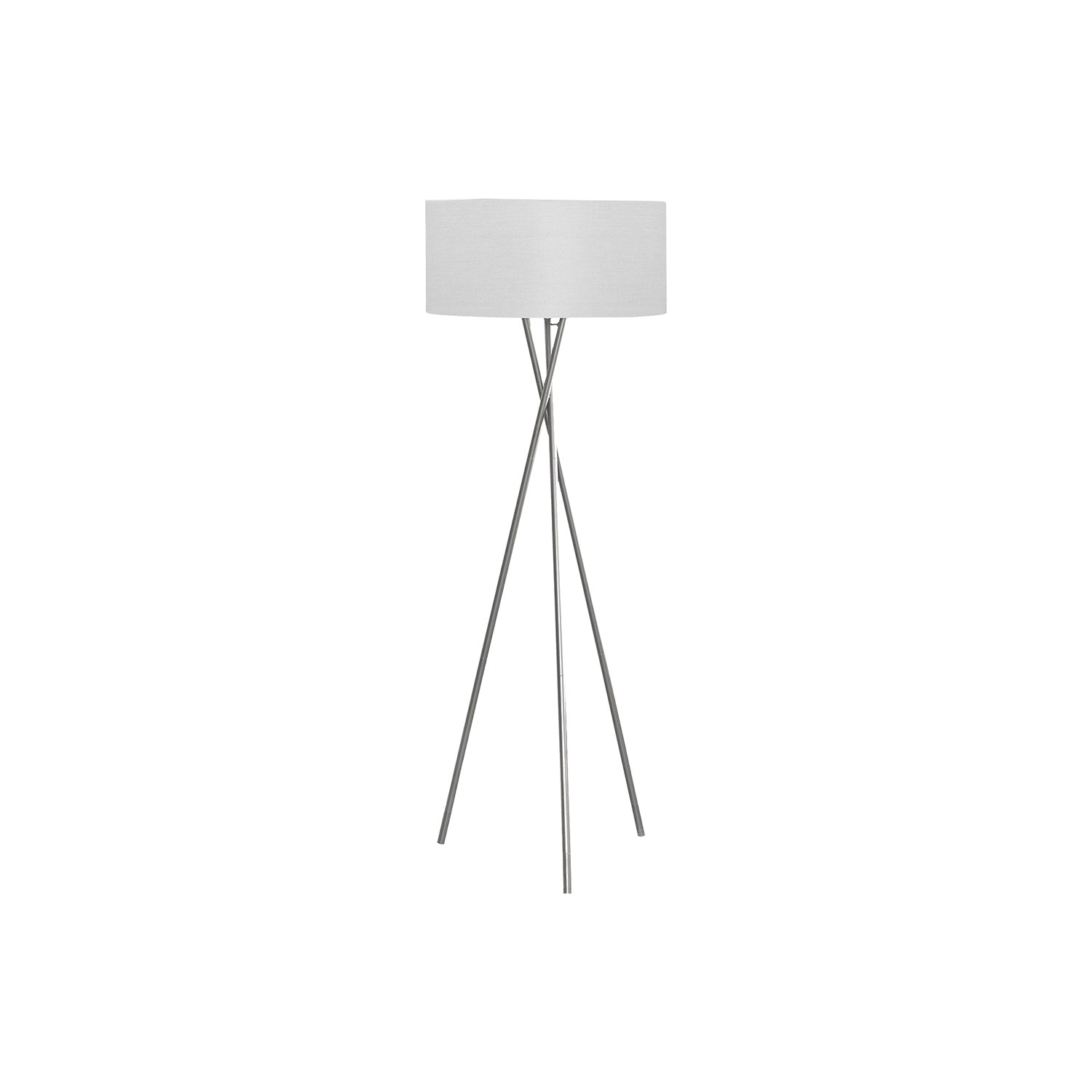 I 9757 - Luminaire, 62"H, Lampadaire, Métal Nickelé, Abat-jour Gris, Contemporain - Simple Boutique