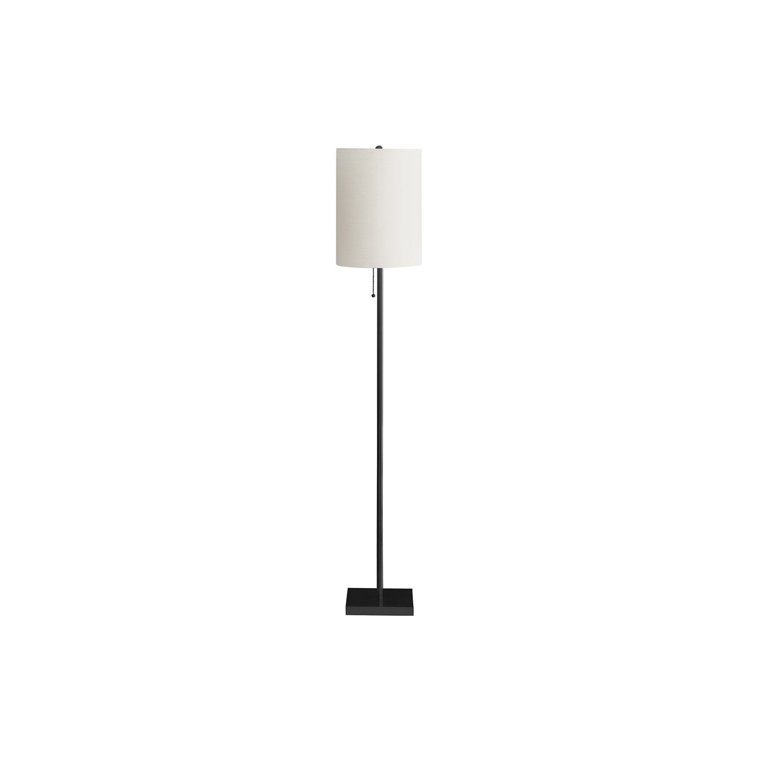 I 9758 - Luminaire, 62"H, Métal Noir, Abat-jour Ivoire / Crème, Contemporain - Simple Boutique