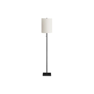 I 9758 - Luminaire, 62"H, Métal Noir, Abat-jour Ivoire / Crème, Contemporain - Simple Boutique