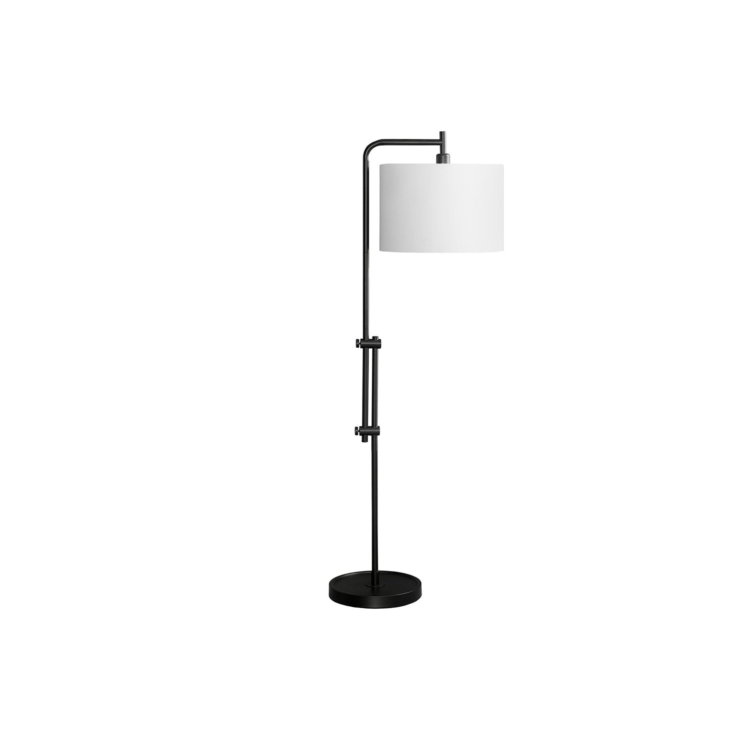 I 9760 - Luminaire, 63"H, Lampadaire, Métal Noir, Abat-jour Ivoire / Crème, Contemporain - Simple Boutique