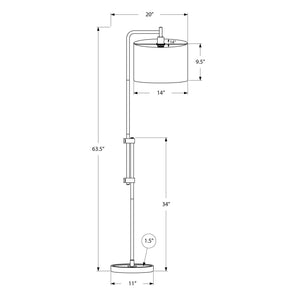 I 9761 - Luminaire, 63"H, Lampadaire, Métal En Laiton, Abat-jour Ivoire / Crème, Contemporain - Simple Boutique