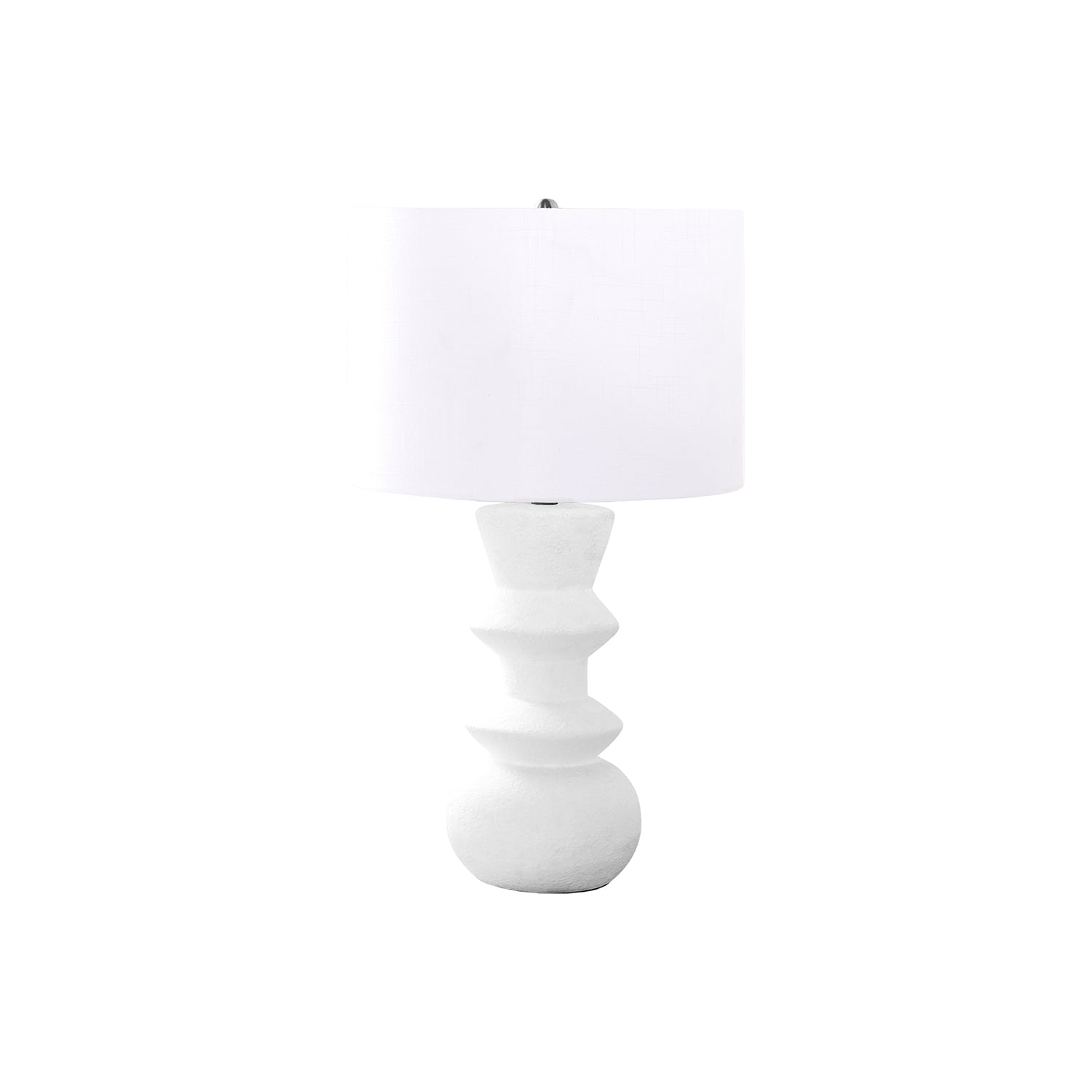 I 9762 - Luminaire, 26"H, Crème Céramique, Abat-jour Ivoire / Crème, Contemporain - Simple Boutique