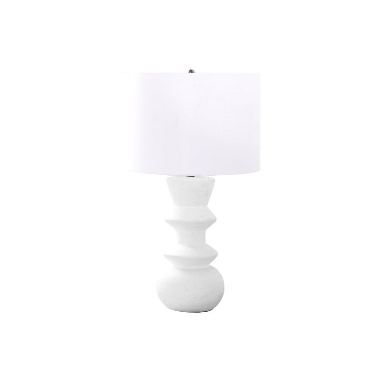 I 9762 - Luminaire, 26"H, Crème Céramique, Abat-jour Ivoire / Crème, Contemporain - Simple Boutique