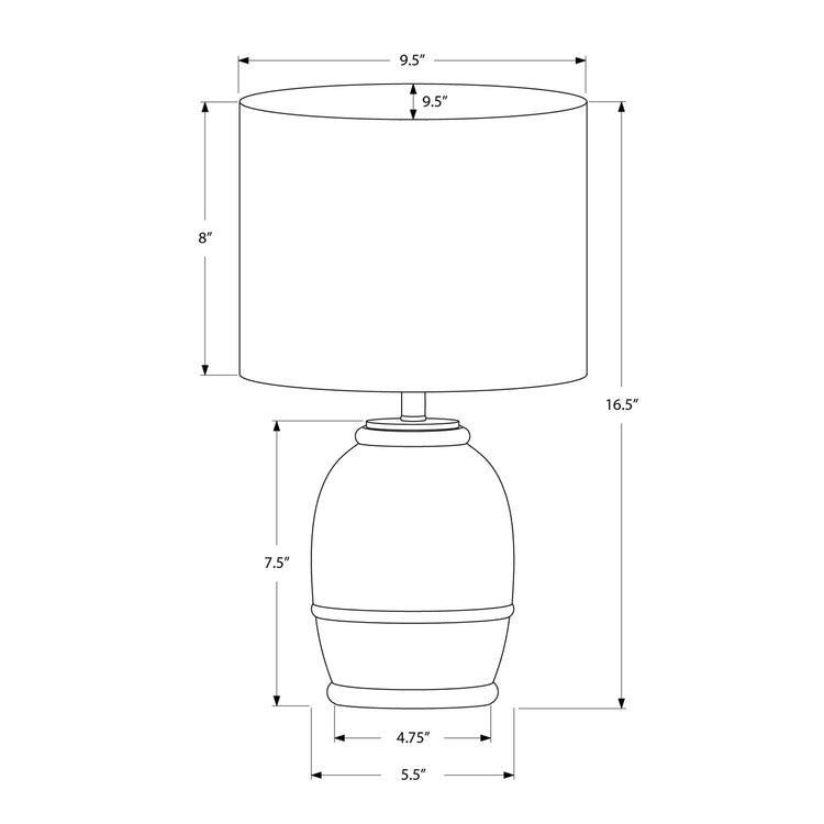I 9765 - Luminaire, 16"H, Résine Crème, Abat-jour Beige, Contemporain - Simple Boutique