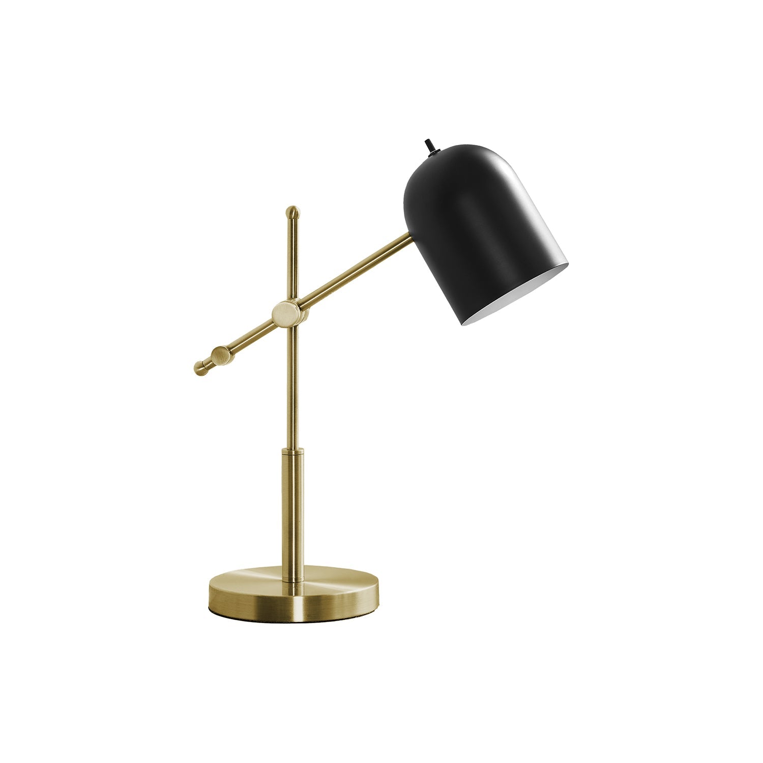 I 9766 - Luminaire, 18"H, Métal En Laiton, Abat-jour Noir, Contemporain - Simple Boutique