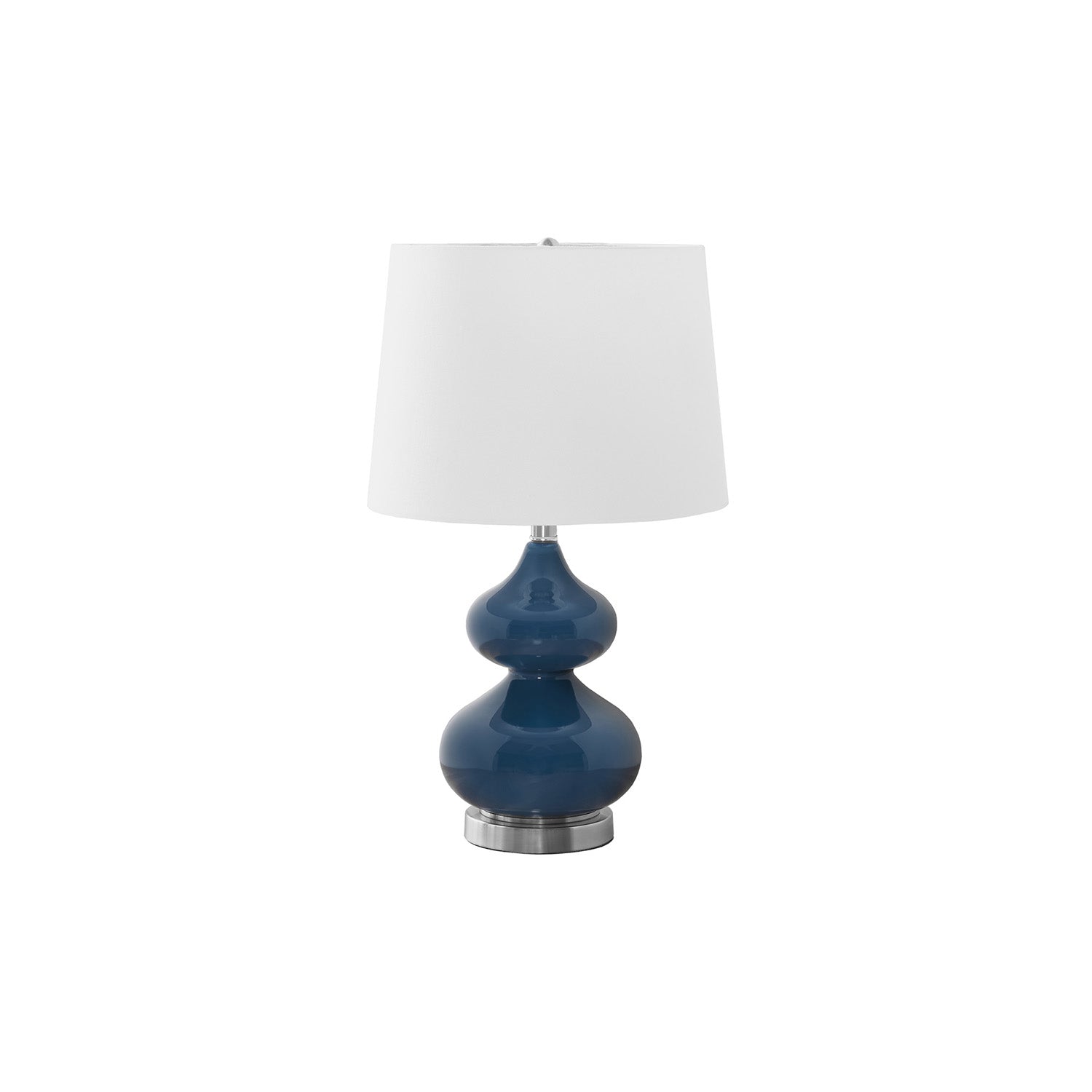I 9767 - Luminaire, 24"H, Verre Bleu, Abat-jour Ivoire / Crème, Contemporain - Simple Boutique