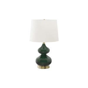 I 9768 - Luminaire, 24"H, Verre Vert, Abat-jour Ivoire / Crème, Contemporain - Simple Boutique