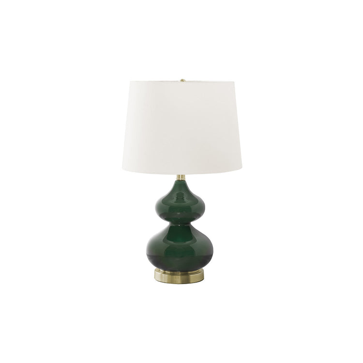 I 9768 - Luminaire, 24"H, Verre Vert, Abat-jour Ivoire / Crème, Contemporain - Simple Boutique