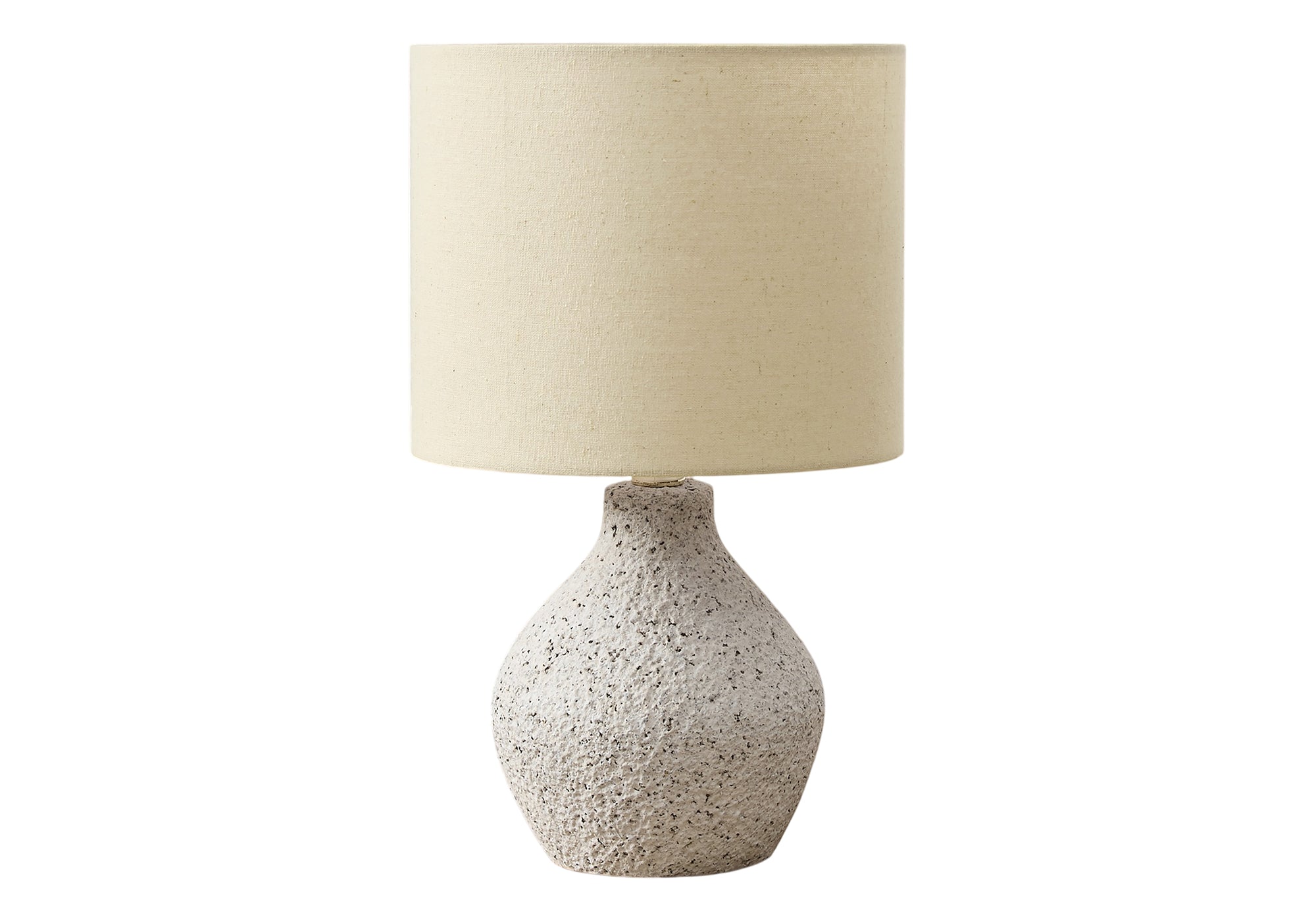 I 9770 - Luminaire, 16''H, Lampe De Table, Résine Beige, Abat-jour Beige, Contemporain - Simple Boutique