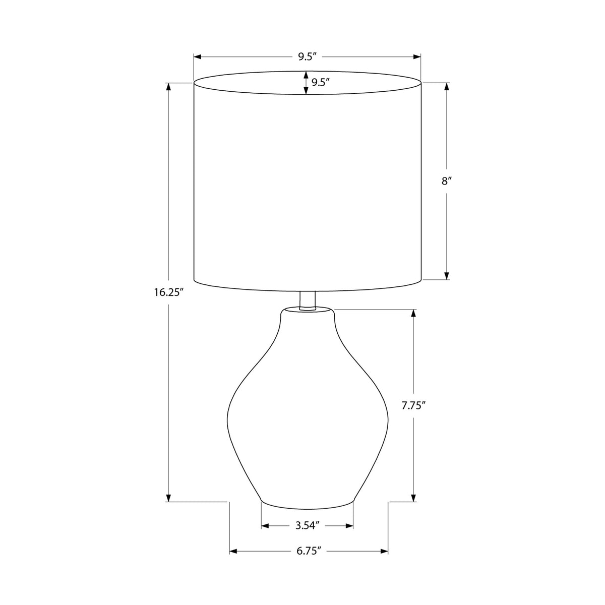 Monarch Specialties I 9770 - Luminaire, 16''H, Lampe De Table, Résine Beige, Abat-jour Beige, Contemporain - Simple Boutique