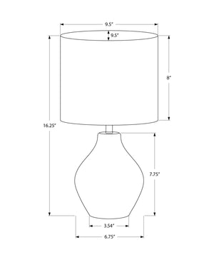 I 9772 - Luminaire, 16''H, Lampe De Table, Résine Brune, Abat-jour Beige, Contemporain - Simple Boutique