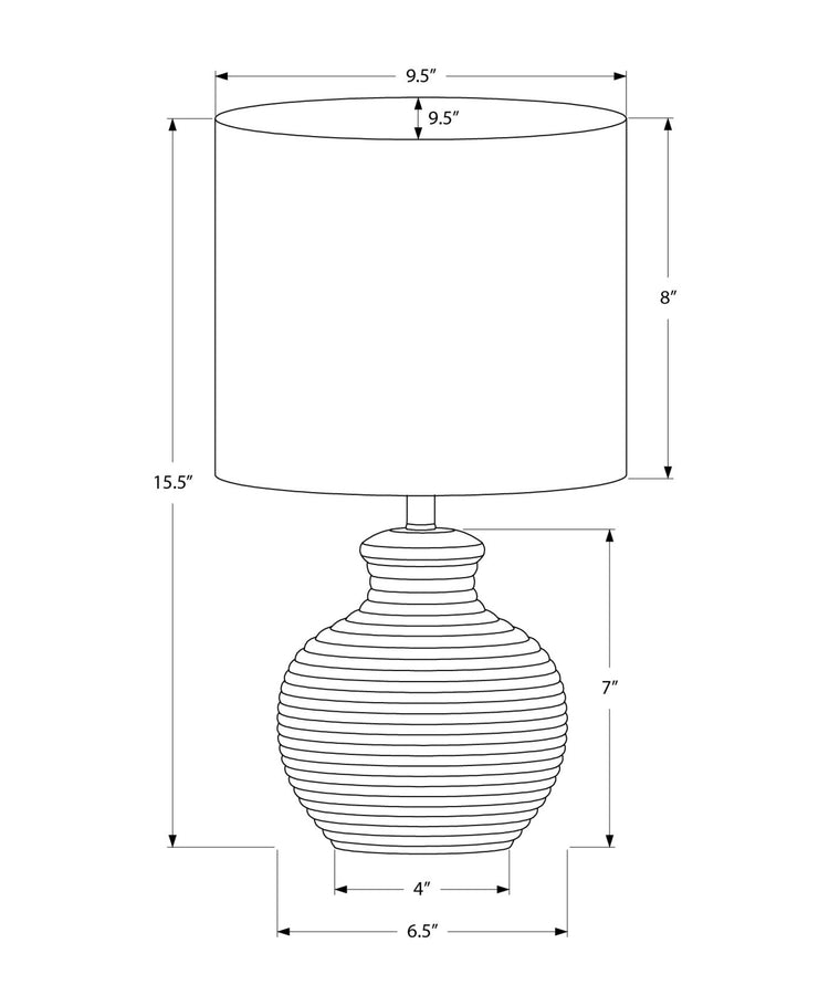 I 9777 - Luminaire, 16''H, Lampe De Table, Résine Blanche, Abat-jour Ivoire / Crème, Contemporain - Simple Boutique