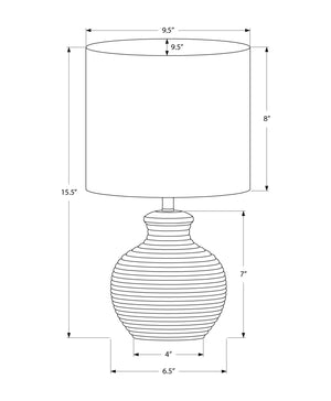 I 9778 - Luminaire, 16''H, Lampe De Table, Résine Noire, Abat-jour Ivoire / Crème, Contemporain - Simple Boutique