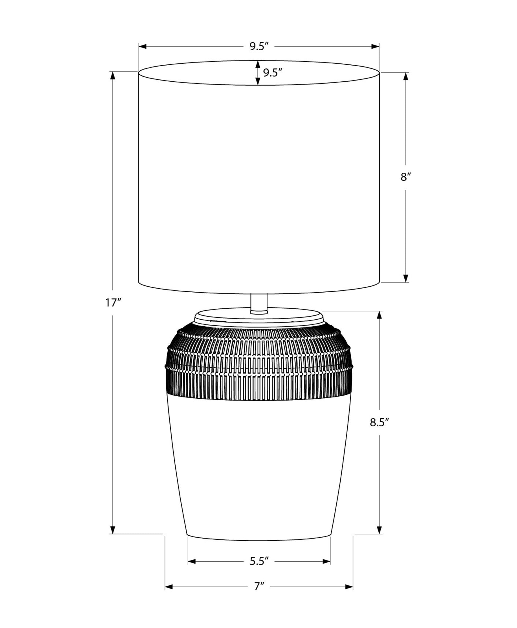 I 9779 - Luminaire, 17''H, Lampe De Table, Céramique Beige, Abat-jour Ivoire / Crème, Contemporain - Simple Boutique