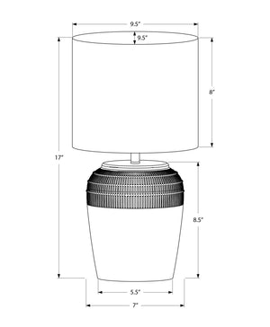 I 9779 - Luminaire, 17''H, Lampe De Table, Céramique Beige, Abat-jour Ivoire / Crème, Contemporain - Simple Boutique