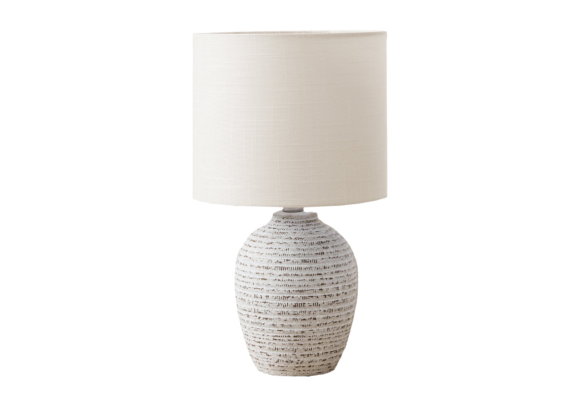I 9787 - Luminaire, 17''H, Lampe De Table, Céramique Ivoire, Abat-jour Ivoire / Crème, Contemporain, Moderne - Simple Boutique